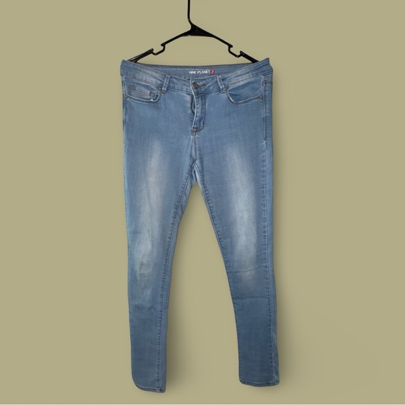 Nine Planet Skinny Jeans Size 7 Light Wash Blue Denim Stretch Womens - Picture 1 of 6